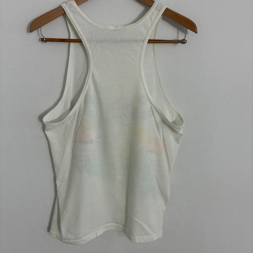 Vintage 80s Lifes A Beach Tank Top Fits S‎ Sleeveless Shark Single Stitch Beach - Picture 5 of 11